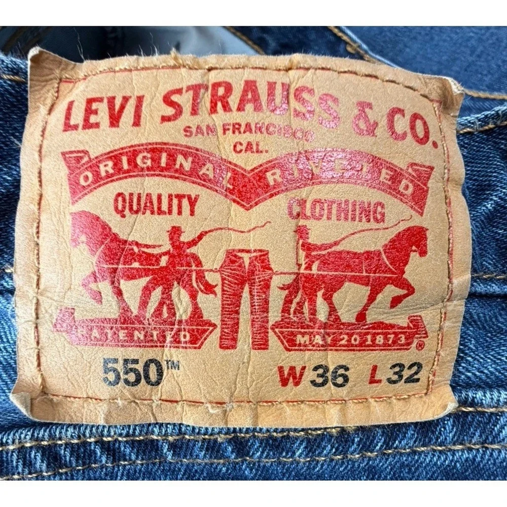 Levis‎ 550 Relaxed Fit Jeans Mens 36x32 Medium Wash Blue Cotton Straight Tapered